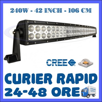 PROIECTOR LED CREE CURBAT, COMBO BEAM, 106 CM 240W, 12V 24V, OFFROAD SUV UTILAJE foto