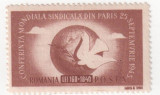 Conferinta Sindicala Mondiala - Paris, 1945, 160+1840 lei, NEOBLITERAT, Nestampilat