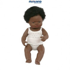 Papusa Fetita Africana Miniland 38 Cm foto