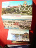 Carnet cu 18 Ilustrate Oslo - Norvegia , format neconventional , pliant, Necirculata, Printata