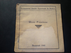 Carnet cartele Restaurantul Scoalei Superioare de Rasboi 1940 foto