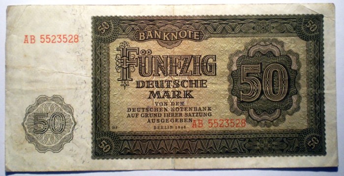 174 GERMANIA RDG DDR 50 DEUTSCHE MARK 1948 SR. 528