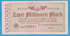 (3) BANCNOTA GERMANIA - REICHSBAHN - 2 MILLIONEN MARK 1923 (20.08.1923) -aUNC foto