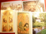 Carnet cu 18 Ilustrate mari - Complex Muzeal Religios Zagorsk 1990 ,19x13 cm