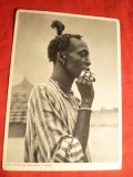 Ilustrata -Sudanez Tribul Dinka , Africa interbelica, Necirculata, Fotografie