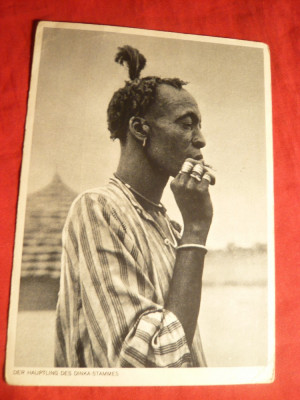 Ilustrata -Sudanez Tribul Dinka , Africa interbelica foto