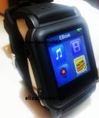 Ceas smartwatch ebook muzica citeste txt-poze-video-mp4 +cablu+casti+incarcator foto