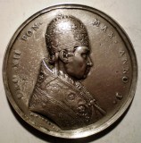Medalie Argint Papa Leo XII Vatican Italia 1823, 31.8g, 41mm