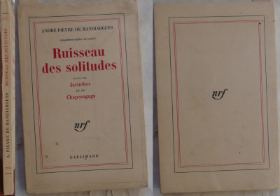 Mandiargues , Ruisseau des solitudes , 1968, ed. 1 cu autograf catre Maria Banus foto