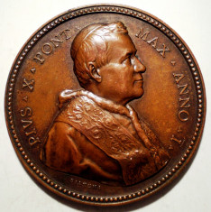 C.448 ITALIA VATICAN MEDALIE PAPA PIUS X 1903/1954 BRONZ 44mm BIANCHI foto