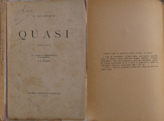 D. Iacobescu , Quasi , Poezii , 1930 , editia 1 cu un desen de Tonitza foto