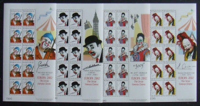 GIBRALTAR 2002 - CLOWNS 4 M/SH, NEOBLITERATE (NOMINAL 16.6 LIRE) - GB 093 foto