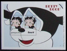 MONGOLIA 1999 - BETTY BOOP 1 S/S, NEOBLITERATA - MG 262 foto