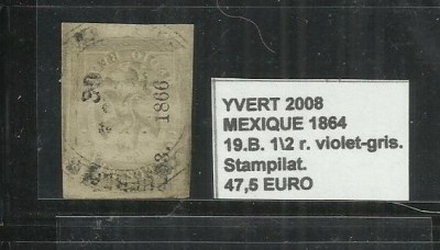 MEXIC 1864 - 19 B. 1/2 R. foto