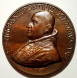 C.457 ITALIA VATICAN MEDALIE PAPA IOANNES XXIII 1958 BRONZ 44mm MISTRUZZI