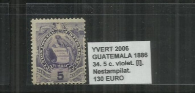 GUATEMALA 1886 - 34,5 C. foto