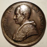 C.335 ITALIA VATICAN MEDALIE PAPA LEO XIII 1880 ARGINT 35,2g/44mm BIANCHI