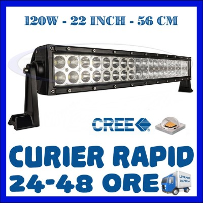 PROIECTOR LED CREE DREPT, COMBO BEAM, 56 CM 120W, 12V 24V, OFFROAD SUV UTILAJE foto