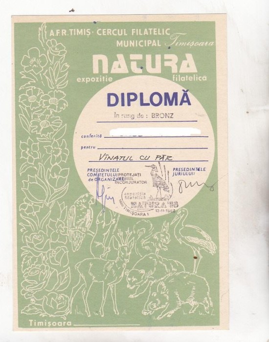 bnk fil Diploma Expo fil Natura Timisoara 1988