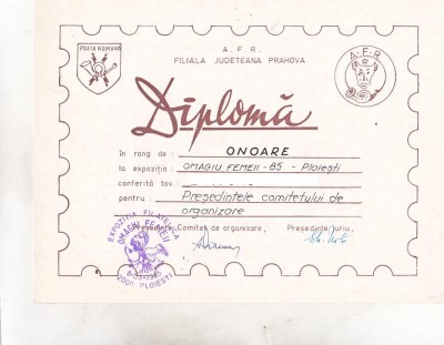 bnk fil Diploma Expo fil Omagiu Femeii Ploiesti 1985 foto