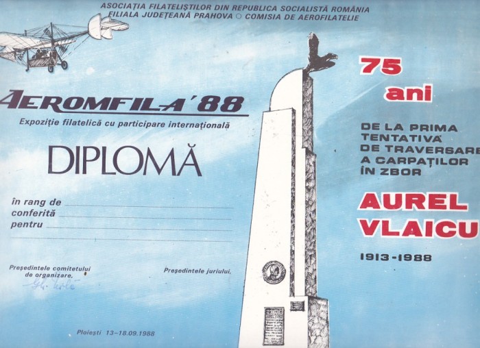 bnk fil Diploma neacordata Aeromfila 88 Prahova