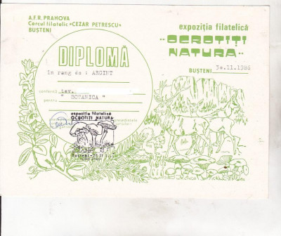 bnk fil Diploma Expo fil Ocrotiti natura Busteni 1986 foto