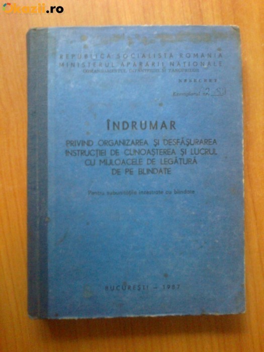 INDRUMAR PRIVIND ORGANIZAREA SI DESFASURAREA INSTRUCTIEI DE CUNOASTEREA