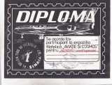 Bnk fil Diploma Expozitia filatelica Avitie si cosmos Sinaia 1987