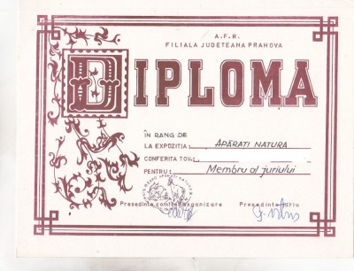 bnk fil Diploma Expo fil Aparati natura Sinaia 1988 foto