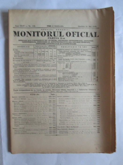 MONITORUL OFICIAL 25 MAI 1946