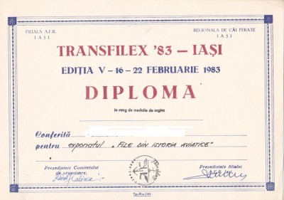 bnk fil Diploma Expo fil Transfilex 83 Iasi foto
