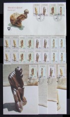 VENDA 1987 - SCULPTURI LEMN, 4 VAL IN BLOC, 4 ILUST MAXIME SI 1 FDC - AS 059A foto