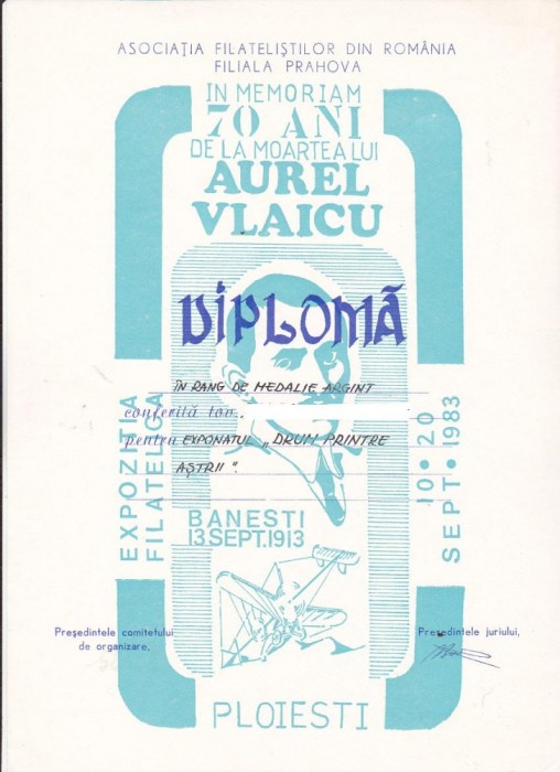 bnk fil Diploma Expo fil In memoriam 70 ani moartea lui A Vlaicu