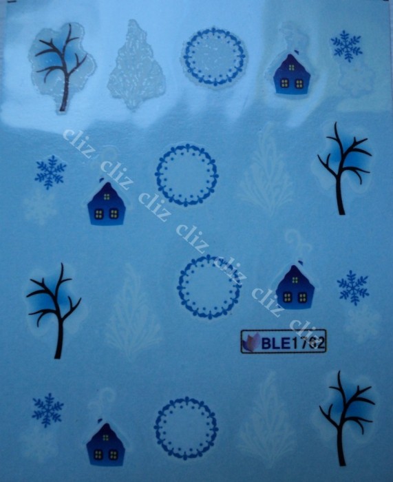 Tatuaj transfer pe baza de apa sticker pentru decorare unghii Craciun BLE 1762 foto mare Tatuaj transfer pe baza de apa sticker pentru decorare unghii Craciun BLE 1762 foto mare