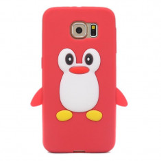 Husa pinguin soft silicon Samsung Galaxy S6 + folie protectie ecran