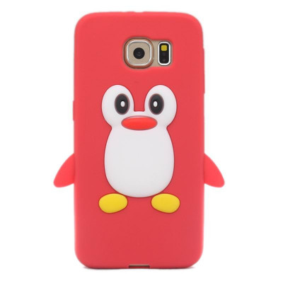 Husa pinguin soft silicon Samsung Galaxy S6 + folie protectie ecran foto