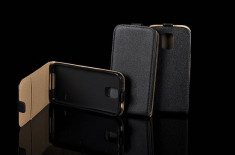 Husa iPhone 4 4S Flip Case Inchidere Magnetica Black foto