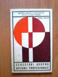 D4 Cercetari asupra optiunii profesionale - Voicu Lascus