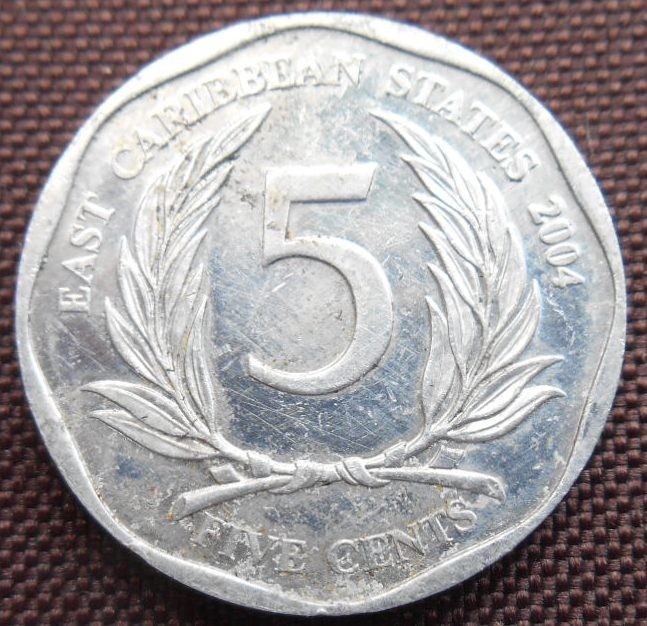CARAIBE (EAST CARIBBEAN STATES )5 CENTS 2004KM 36 foto mare CARAIBE (EAST CARIBBEAN STATES )5 CENTS 2004KM 36 foto mare