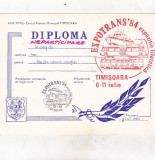 Bnk fil Diploma Expozitia filatelica Expotrans 84 Timisoara
