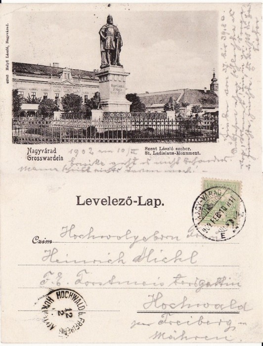 Oradea -Statuia Sf. Ladislau- clasica foto mare Oradea -Statuia Sf. Ladislau- clasica foto mare