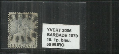 BARBADOS 1870 - 15. 1 P. foto