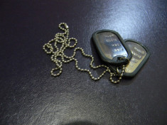 Medalion Dog Tag Dublu cu rama silicon INOX. DOGTAG Pandativ. Sigilat foto