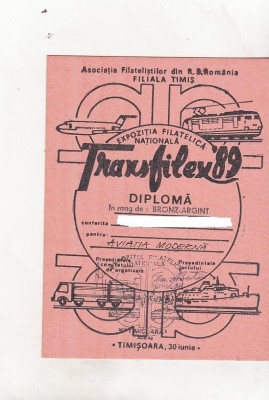 bnk fil Diploma Expo fil nationala Transfilex 89 Timisoara foto