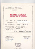 Bnk fil Diploma Expozitia filatelica Salonul Casei Armatei Ploiesti 1989