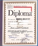 Bnk fil Diploma Expozitia filatelica Cosmofila 1987 Medias