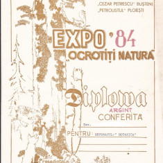 bnk fil Diploma Expozitia filatelica Expo 84 Ocrotiti natura Busteni