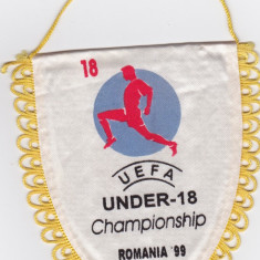 Fanion Federatia de Fotbal din Romania - UEFA under 18 - Romania 1999