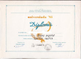 Bnk fil Diploma Expozitia filatelica Universiada 85 Bistrita