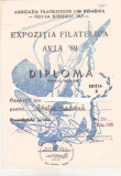 Bnk fil Diploma Expozitia filatelica Avia 89 Caracal